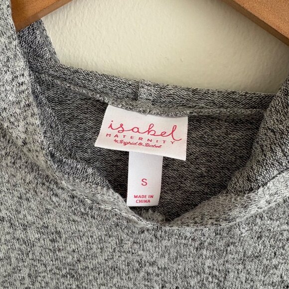 Ingrid + Isabel Maternity Hooded Pullover Jacket Graphic Grey Women’s Size S - Picture 9 of 10